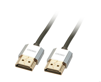 LINDY CROMO Slim High Speed HDMI Cable with Ethernet, 1m