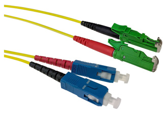 ACT 1 meter LSZH Singlemode 9/125 OS2 fiber patch cable duplex with E2000/APC and SC/UPC connectors