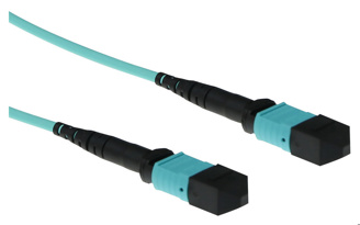 ACT 5 meter Multimode 50/125 OM3 polarity A fiber patch cable with MTP female connectors