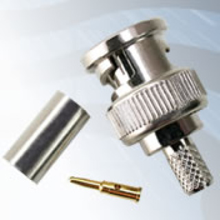 GIGATRONIX BNC Crimp Plug, Nickel Plated, PTFE Dielectric, RG142, RG223, RG400