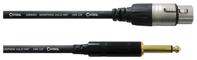 CORDIAL 5,0 m, REAN XLR female / plug 6,3 mm mono
