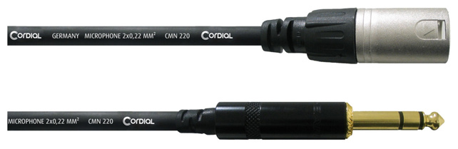 CORDIAL 0,6 m, REAN XLR male / plug 6,3 mm stereo