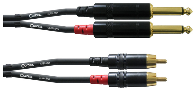 CORDIAL 6,0 m, REAN plug 6,3 mm mono / cinch/RCA
