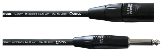 CORDIAL 5,0 m, REAN XLR male black / plug 6,3 mm mono black