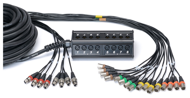 CORDIAL Stagebox system (subsnake) 16 x input, 8 x output, 30,0 m / pigtail REAN XLR male