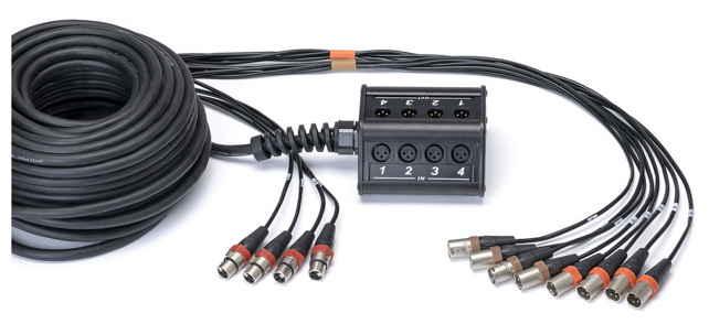CORDIAL Stagebox system (subsnake) 8 x input, 4 x output, 15,0 m / pigtail REAN XLR male