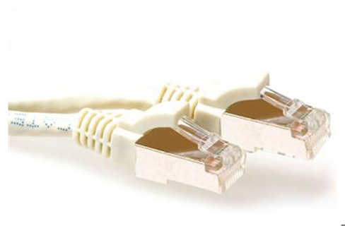 ACT Ivory 2 meter SFTP CAT6A patch cable snagless with RJ45 connectors