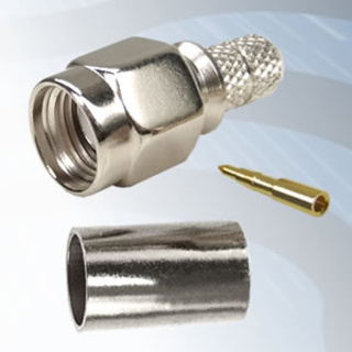 GIGATRONIX SMA Crimp Plug, Nickel Plated, RG142, RG223, RG400