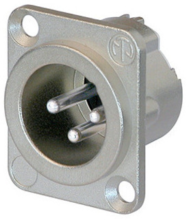 NEUTRIK NC3MD-LX 3 pole XLR male D-size chassis connector, Nickel housing & Silver contacts