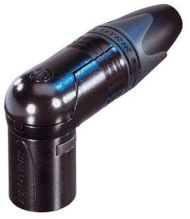 NEUTRIK NC5MRX-B 5 pole right angle XLR male cable connector, Black housing & Gold contacts