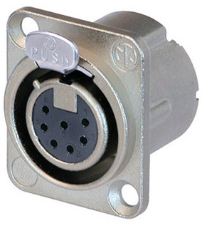 NEUTRIK NC7FD-LX 7 pole XLR female D-size chassis connector, Nickel housing & Silver contacts