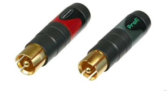 NEUTRIK NF2C-B/2 Pair of professional Phono Plug (Cinch/RCA)- red & black  (cable OD 3.0-7.3 mm)
