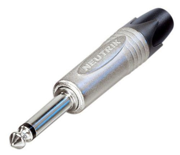NEUTRIK NP2X-D 1/4" plug (6.35mm male jack), 2 pole (Mono), Nickel shell & contacts (Bulk)