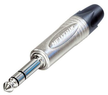 NEUTRIK NP3X 1/4" plug (6.35mm male jack), 3 pole (Stereo), Nickel shell & contacts