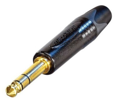 NEUTRIK NP3X-B 1/4" prof. plug (6.35mm male jack), 3 pole (Stereo), Black shell & Gold contacts