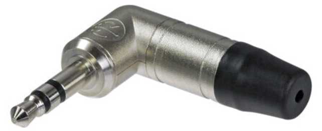 NEUTRIK NTP3RC right angle 3,5 mm plug (Mini jack), 3 pole (Stereo), Nickel shell & contacts