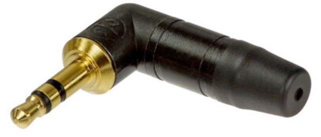 NEUTRIK NTP3RC-B right angle 3,5 mm plug (Mini jack), 3 pole (Stereo), Black shell & Gold contacts