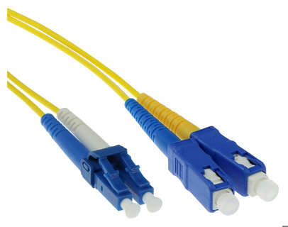 ACT 20 meter LSZH Singlemode 9/125 OS2 fiber patch cable duplex with LC and SC connectors