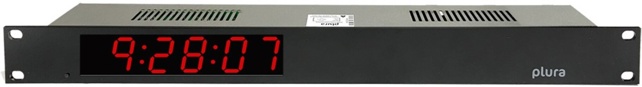 PLURA MTD display 25mm, LTC/Ethernet/IRIG-B interface, 6 digits (1 RU/ 19"), 24 VDC, PoE