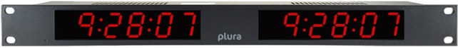 PLURA MTD double display 25mm, LTC/Ethernet/IRIG-B interface, 2x6 digits (1 RU/ 19"), 24 VDC, PoE
