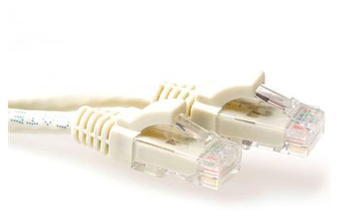 ACT Ivory 1.5 meter U/UTP CAT6A patch cable snagless with RJ45 connectors