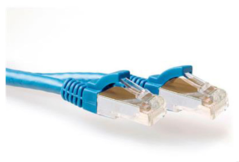ACT Blue SFTP CAT6A patch cable snagless with RJ45 connectors