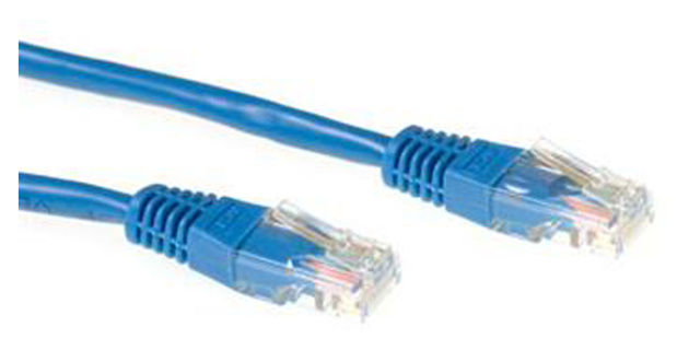 ACT Blue 1 meter U/UTP CAT5E patch cable with RJ45 connectors