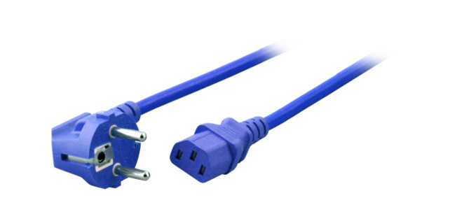 EFB Power Cord Schuko 90°-IEC C13, 1.8m, blue