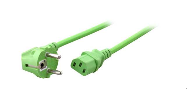 EFB Power Cord Schuko 90°-IEC C13, 1.8m, green