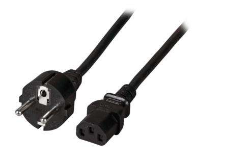 EFB Power cable, 5m, black Schuko-plug/IEC-Adapter