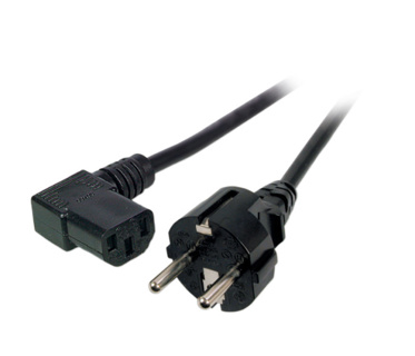 EFB Power Cable 180°-C13 90°, blac k, 2 m, 3 x 0.75 mm²
