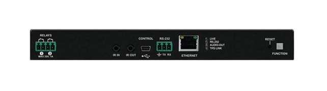 LIGHTWARE HDMI-TPS-RX110AY: HDMI1.4 + balanced analog audio de-embedding + 2 x Relay + Ethernet + RS-232 + bidirectional IR HDBaseT receiver over CATx cable including PoE. HDCP, 3D and 4K / UHD  ( 30Hz RGB 4:4:4 , 60Hz YCbCr 4:2:0)  compliant. 170m extension.