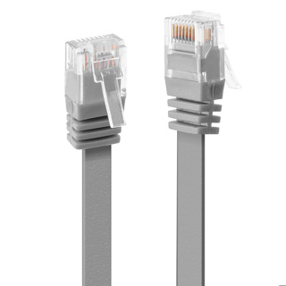LINDY 10m Cat.6 U/UTP Flat Network Cable, Grey