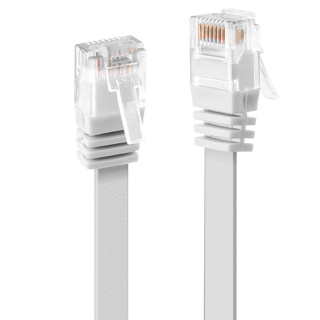 LINDY 3m Cat.6 U/UTP Flat Network Cable, White