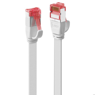 LINDY 1m Cat.6 U/FTP Flat Network Cable, White