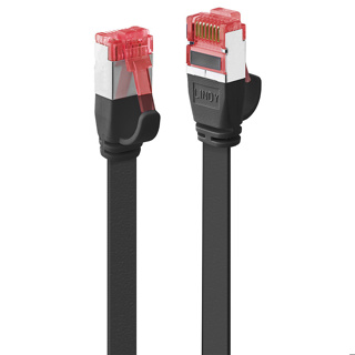 LINDY 1m Cat.6 U/FTP Flat Network Cable, Black