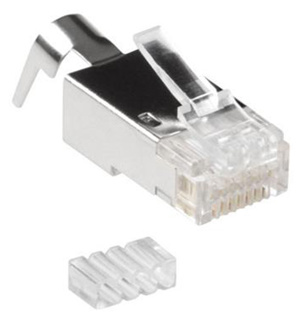 ACT RJ45 (8P/8C) CAT6A shielded modulaire connector for round cable with solid or standed conductors