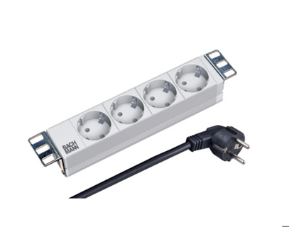 EFB 10" 1U Socket Strip 4-Way, w/o Switch, RAL7035