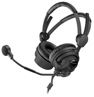 SENNHEISER HMD 26-II-100-8 Audio headset, 100 Ω via system, dynamic microphone, supercardioid, connection cable, 2 m, open end, ActiveGard