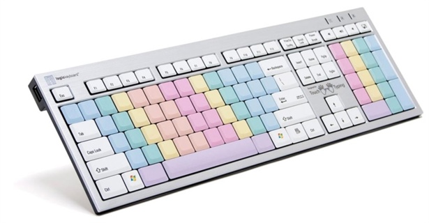 LOGIC KEYBOARD Touch Typing No-Letters PC Slim Line UK