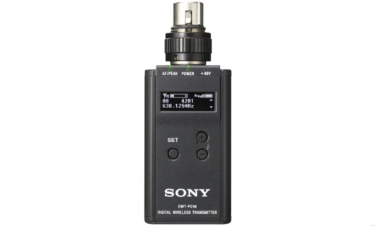 SONY DWX Series Plug-On Transmitter with XLR, +48V Phantom power, TV channel 21-29, 470.025MHz - 542.000MHz