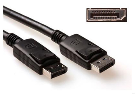 ACT 2 metre DisplayPort cable male - male, power pin 20 connected.