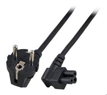 ACT Powercord mains connector CEE 7/7 male (angled) - C5 (angled) black 3 m