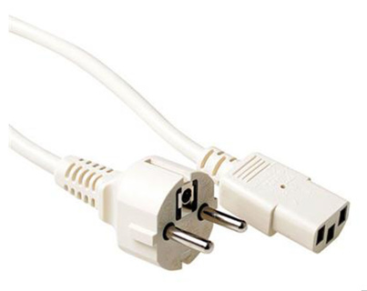AK5009 ACT Powercord mains connector CEE 7/7 male (straight) - C13 ivory 2.5 m