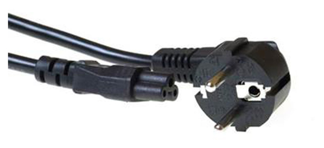 AK5024 ACT Powercord mains connector CEE 7/7 male (angled) - C5 black 3 m