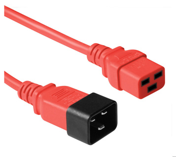 ACT Powercord C19 - C20 red 0.6 m