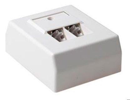 ACT Surface mounted box shielded 2 ports German Style CAT5E