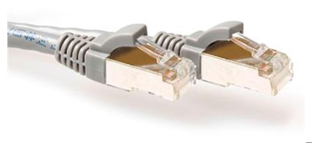 ACT Grey 15 meter SFTP CAT6A patch cable snagless with RJ45 connectors