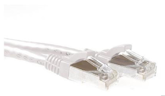 ACT White 0.5 meter SFTP CAT6A patch cable snagless with RJ45 connectors