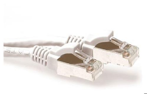 ACT White 2 meter LSZH SFTP CAT6A patch cable snagless with RJ45 connectors